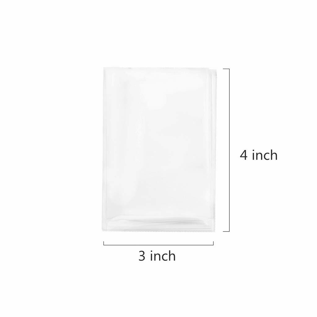 BakeBaking Clear Treat Cello Bags 3x4 with Ties 400 Count OPP Plastic