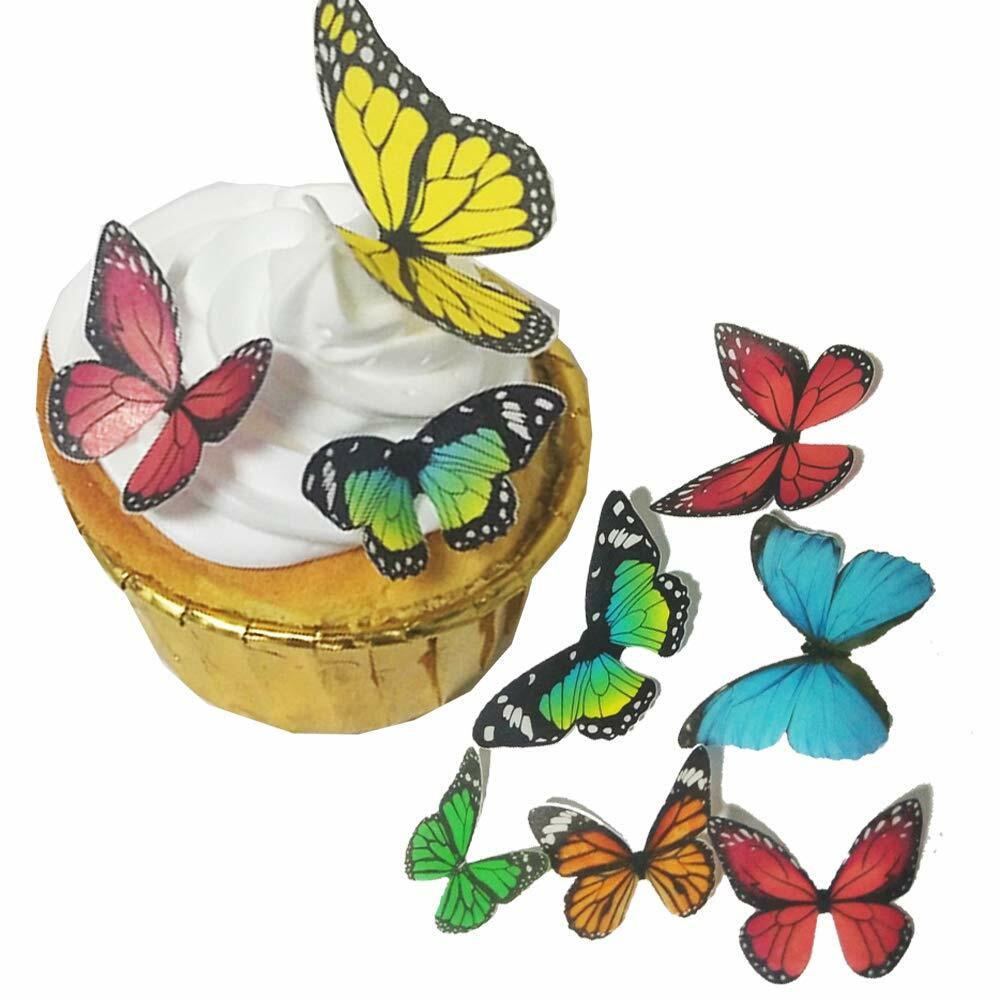 Chockacake Edible Butterflies 34 Set Wedding Cake Party Decoration Mixed Color