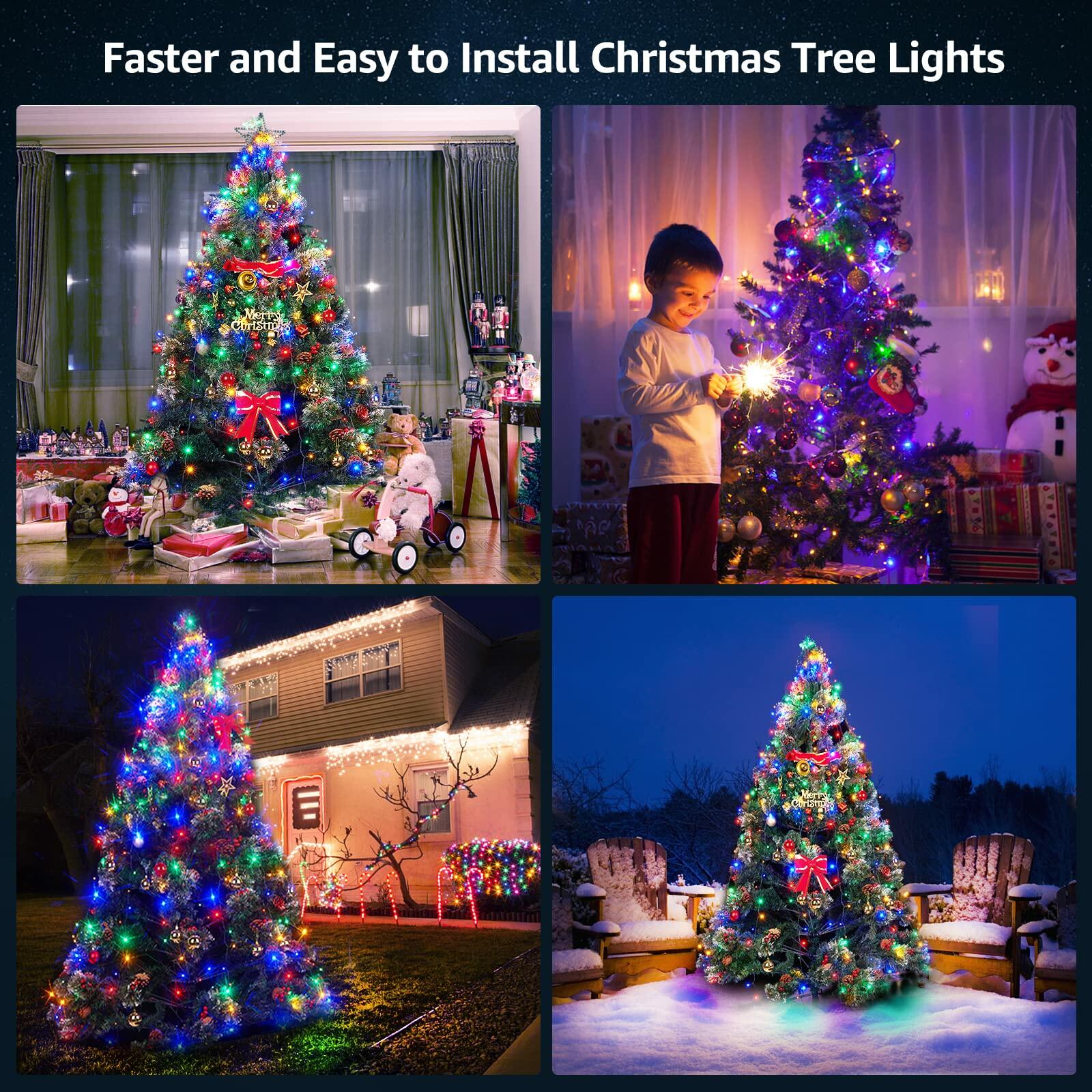 DEPMEM 396LED 10-Line Christmas Tree Lights 8 Modes Multicolor 6-10ft