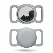 Turtle Den Airtag Dog Collar Holder Waterproof Rubber 2 Pack White