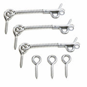 yukata 3 Inch Hook and Eye Latch Spring Gate Latch 3PCS