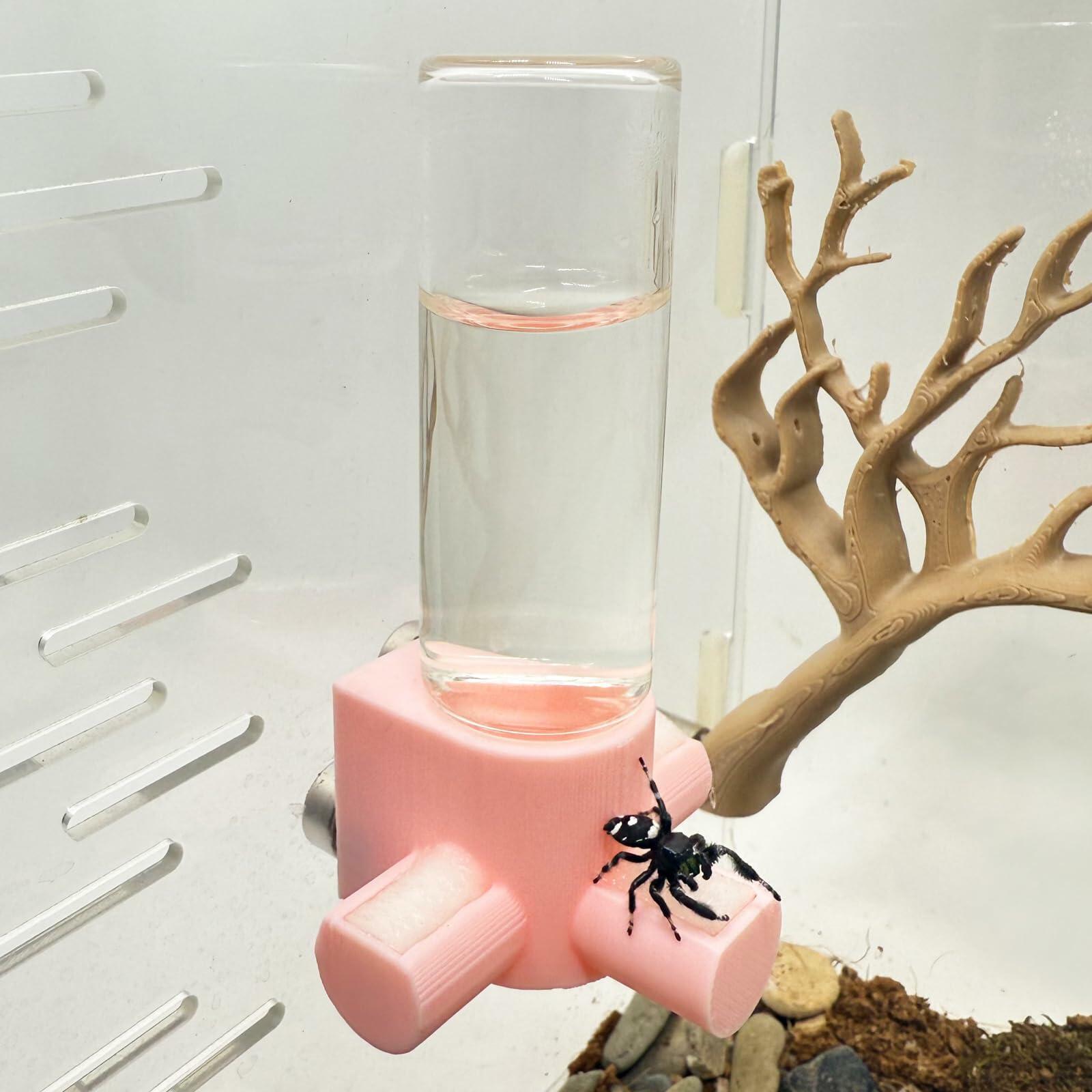 Daerky Jumping Spider Water Dispenser Magnetic Hanging Feeder Pink 15ML