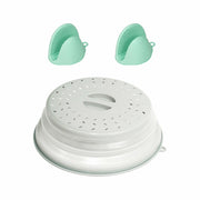 ICEICE Microwave Splatter Cover BPA-Free Vented Lid with Gloves Grey 1Pc