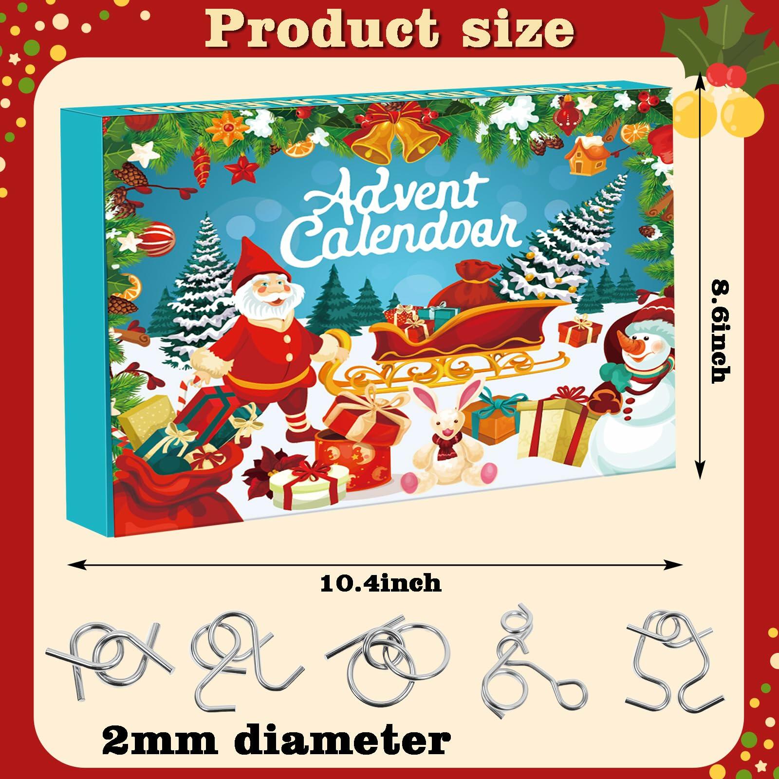 Asikkon Brain Teaser Advent Calendar 2025 24Days Christmas Countdown Silver