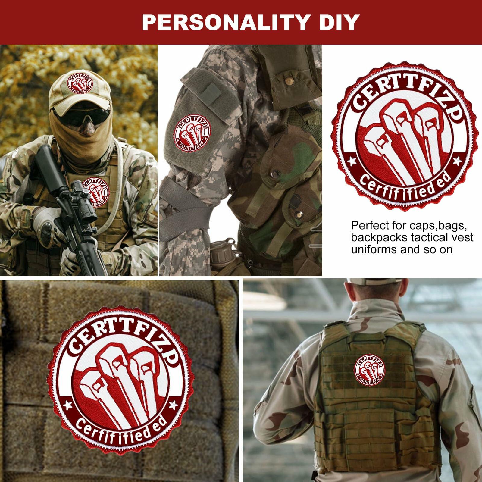 ALYRMEI Zip Tie Certified Embroidered Morale Patch for Backpacks Blue