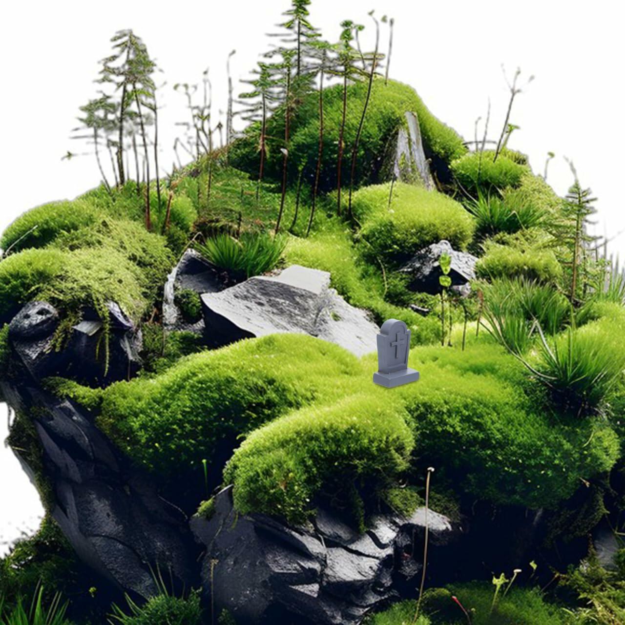 BESTOYARD Halloween Mini Tombstone Decorations 20Pcs Gray Resin 1.06x0.70x0.39in