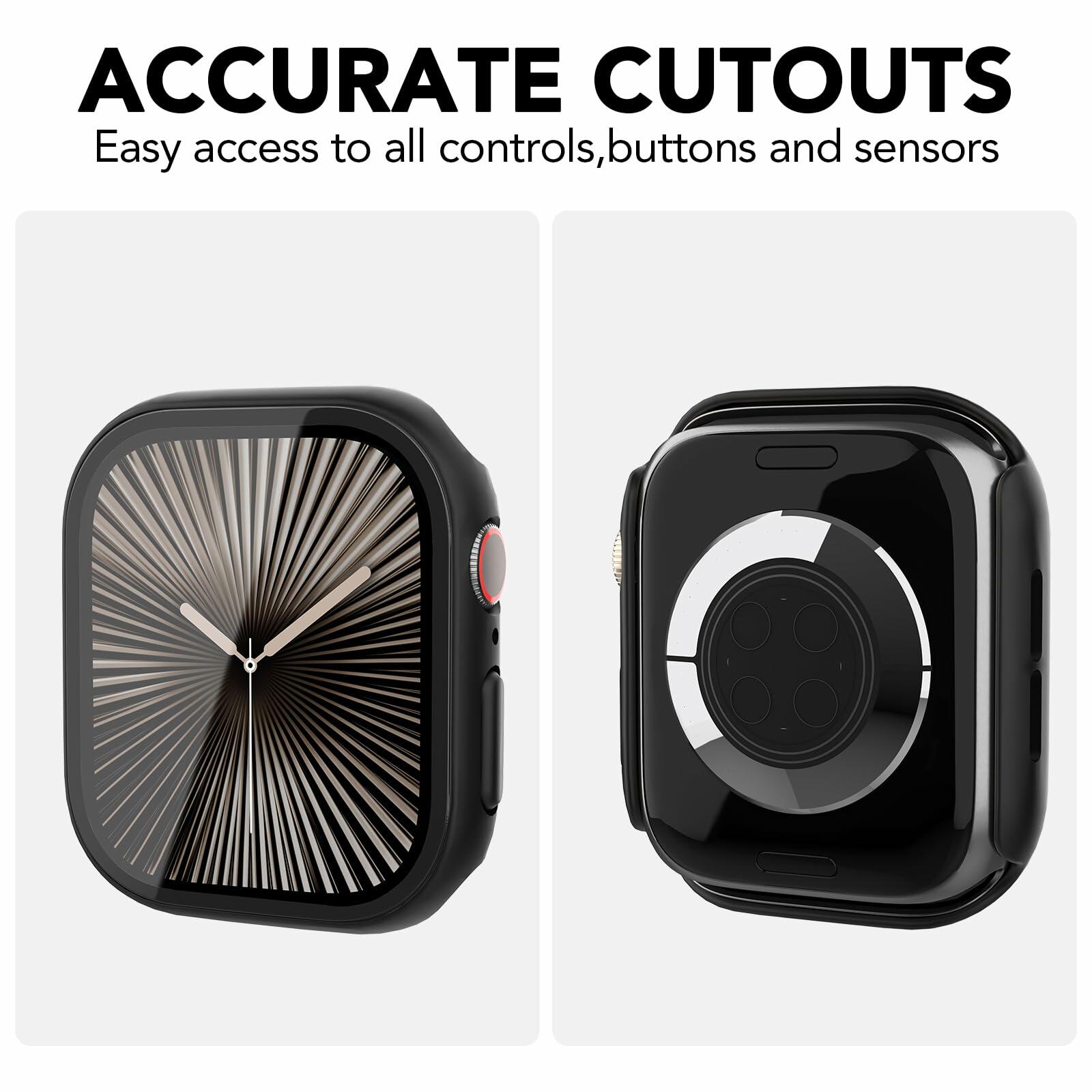 SPGUARD Apple Watch Series 11/10 46mm Hard Case 2 Pack Black + Glass