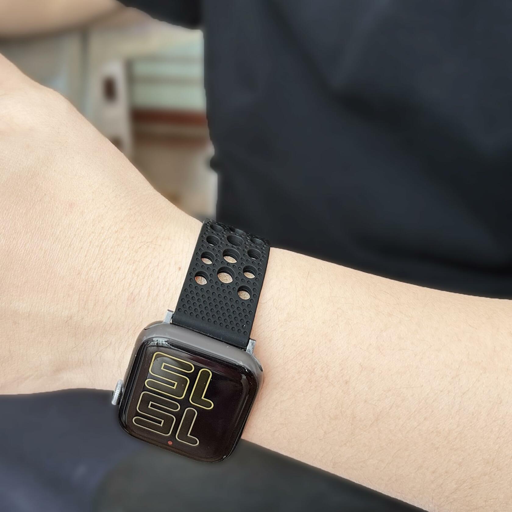 Lamshaw TOZO S3 Silicone Sport Watch Band Metal Buckle Black 1.83" Size 1.83"