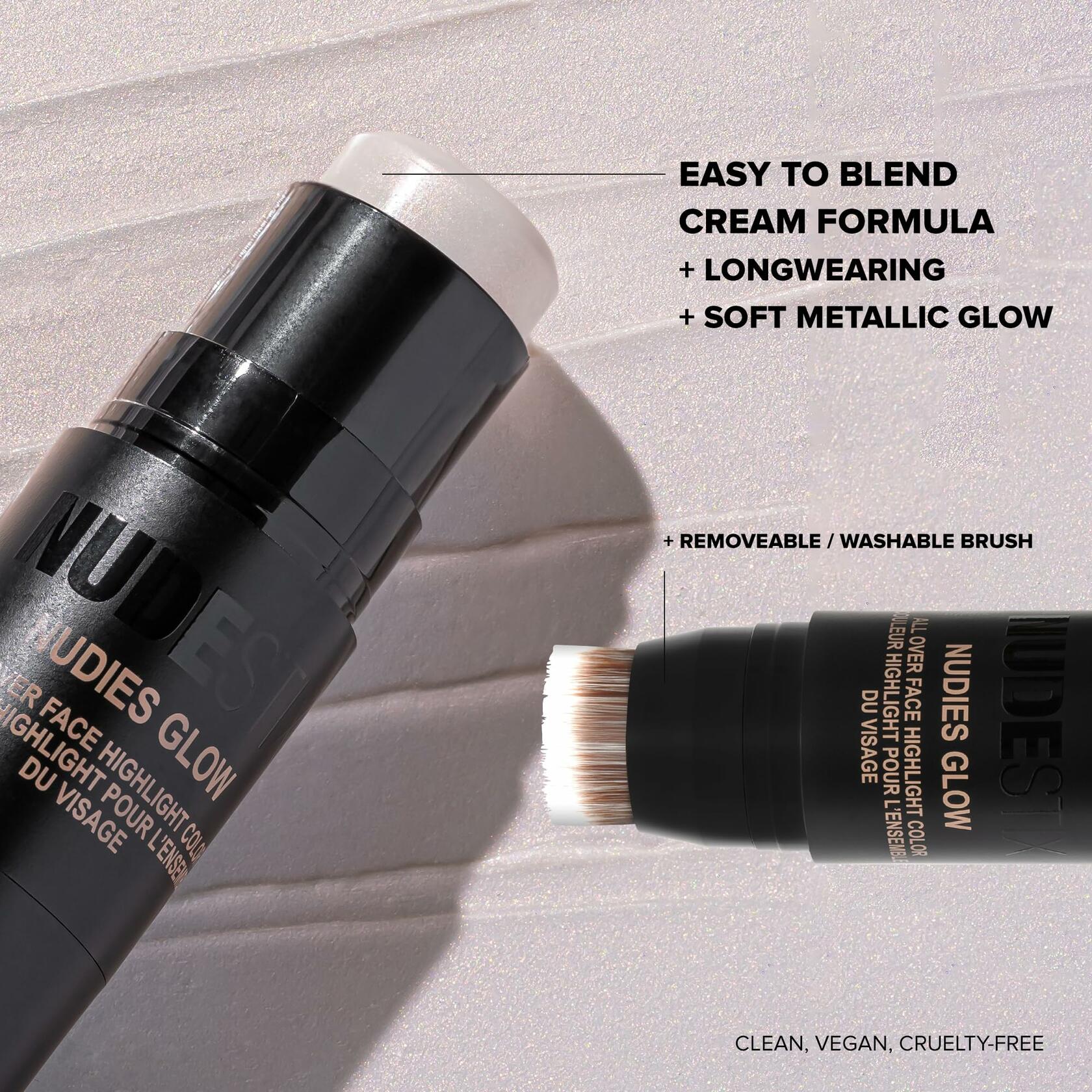 Nudestix Nudies Glow Highlighter Stick Multi-Use Cream Ice Ice Baby 0.24oz