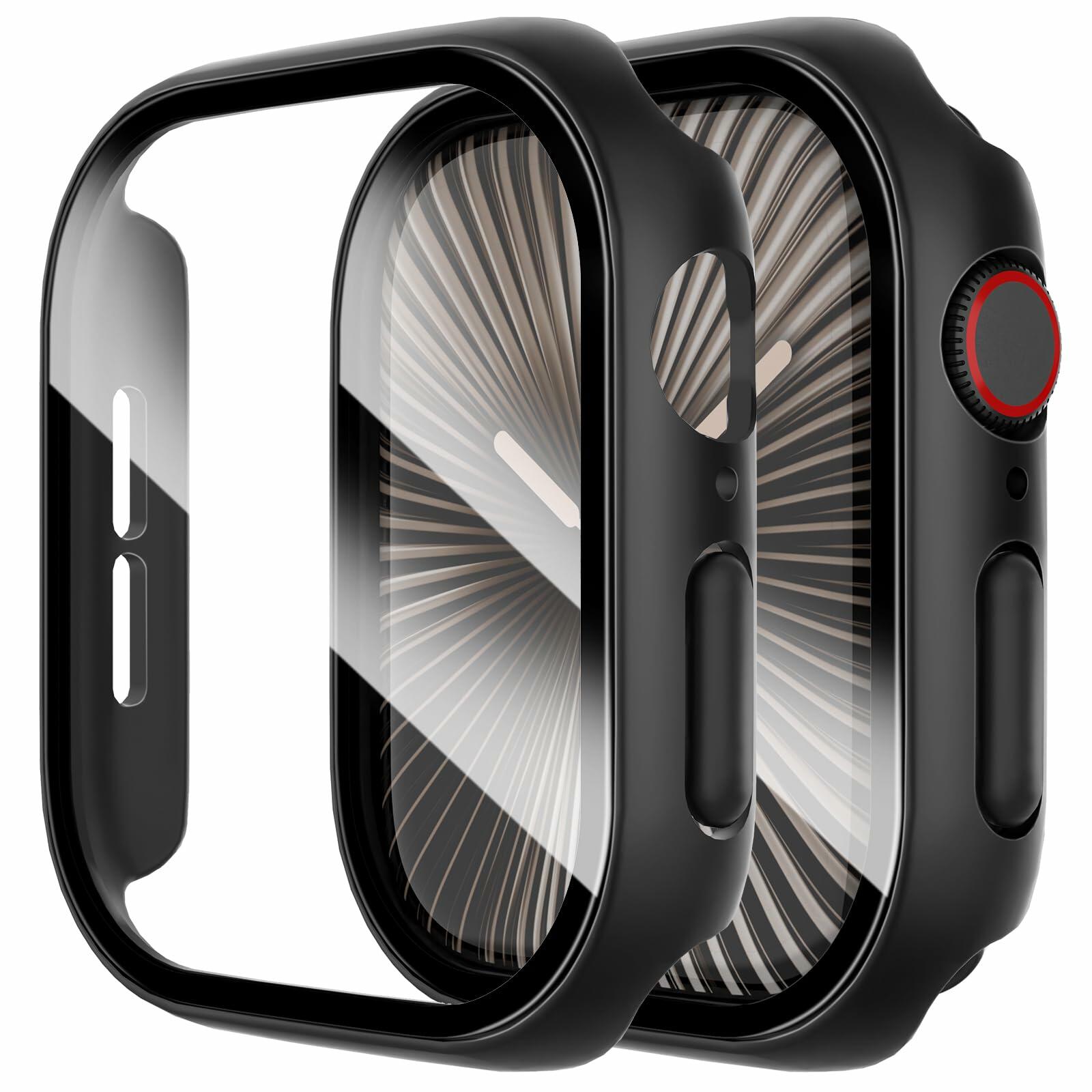 SPGUARD Apple Watch Series 11/10 46mm Hard Case 2 Pack Black + Glass
