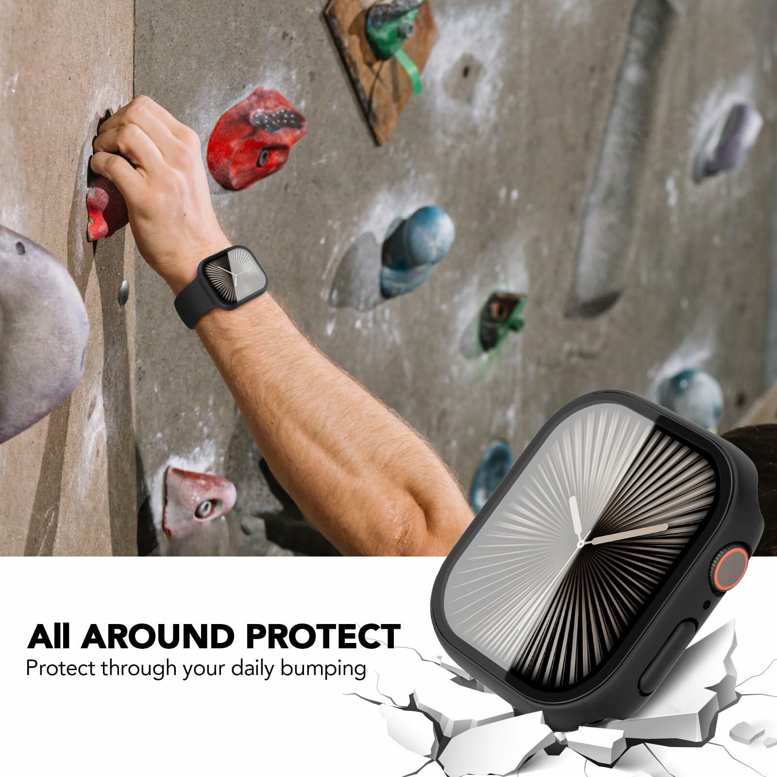 SPGUARD Apple Watch Series 11/10 46mm Hard Case 2 Pack Black + Glass