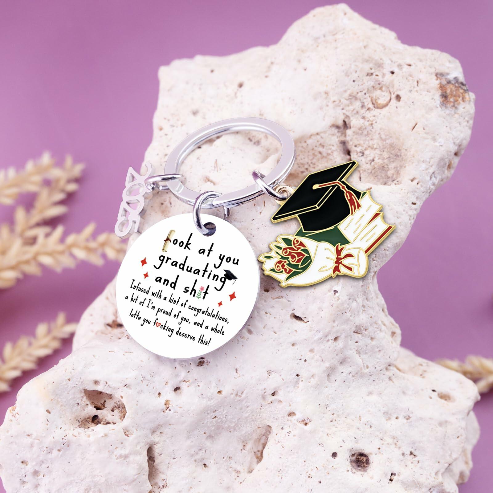 QUIHUD Graduation Gifts Class of 2025 College Masters Metal White