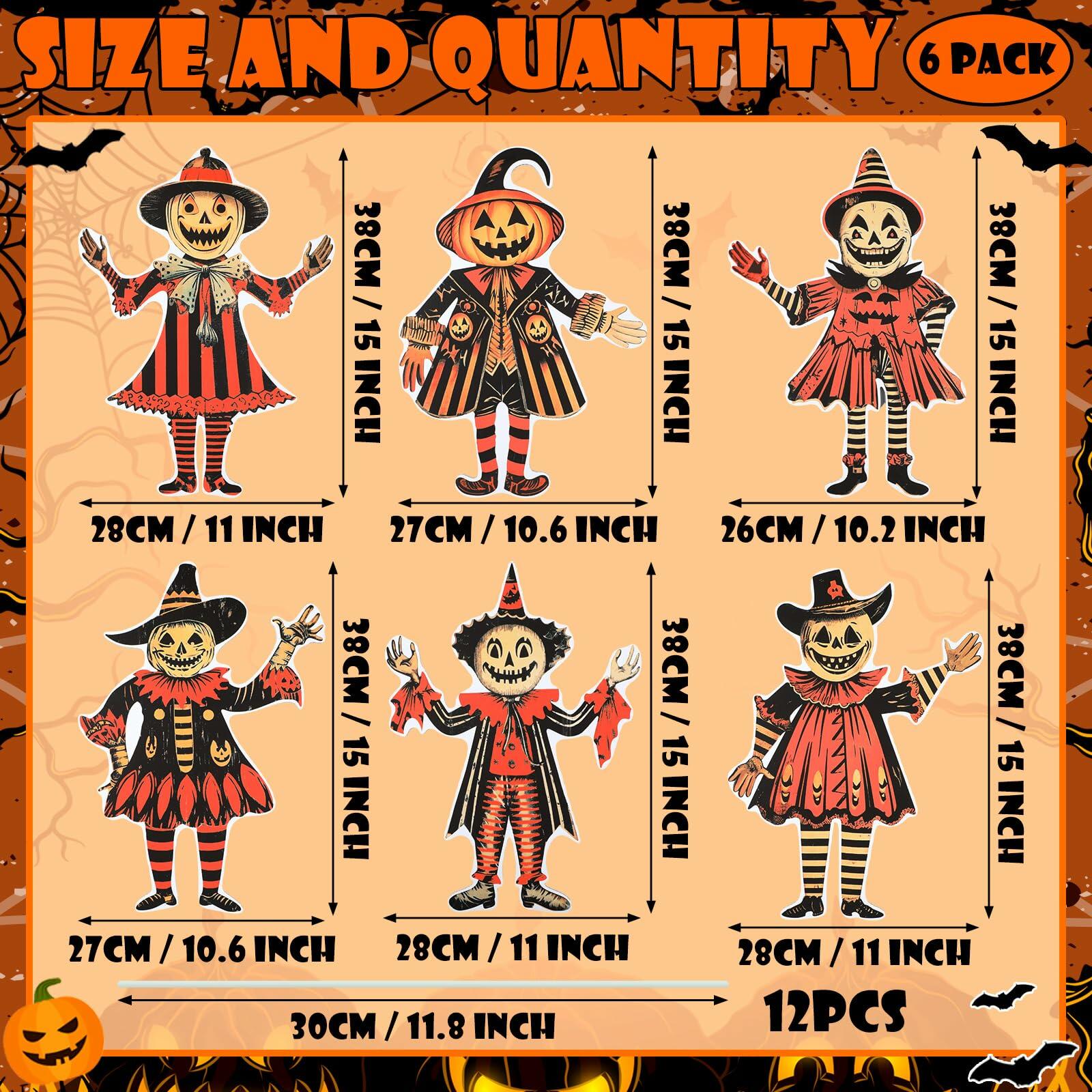 Roowest 6 Pcs Large Vintage Halloween Yard Signs Colorful Plastic Outdoor