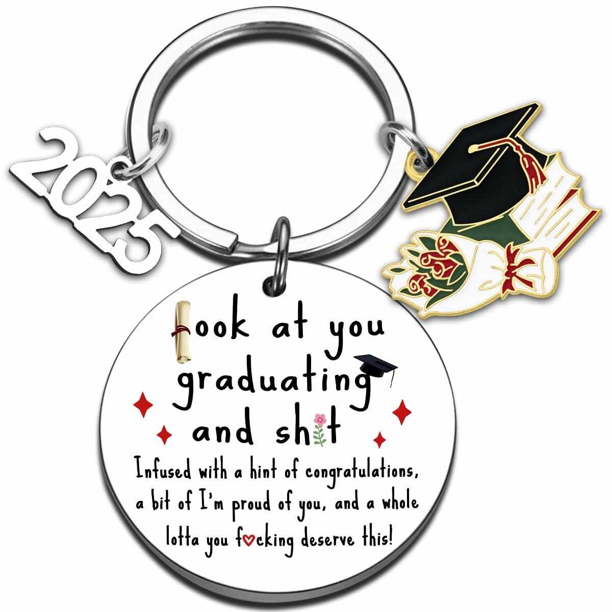 QUIHUD Graduation Gifts Class of 2025 College Masters Metal White