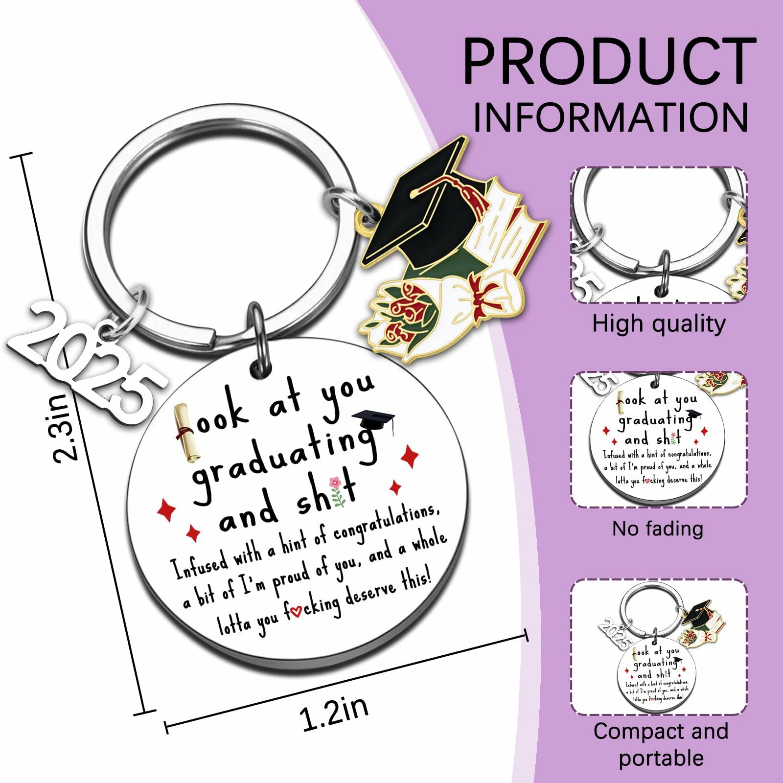 QUIHUD Graduation Gifts Class of 2025 College Masters Metal White