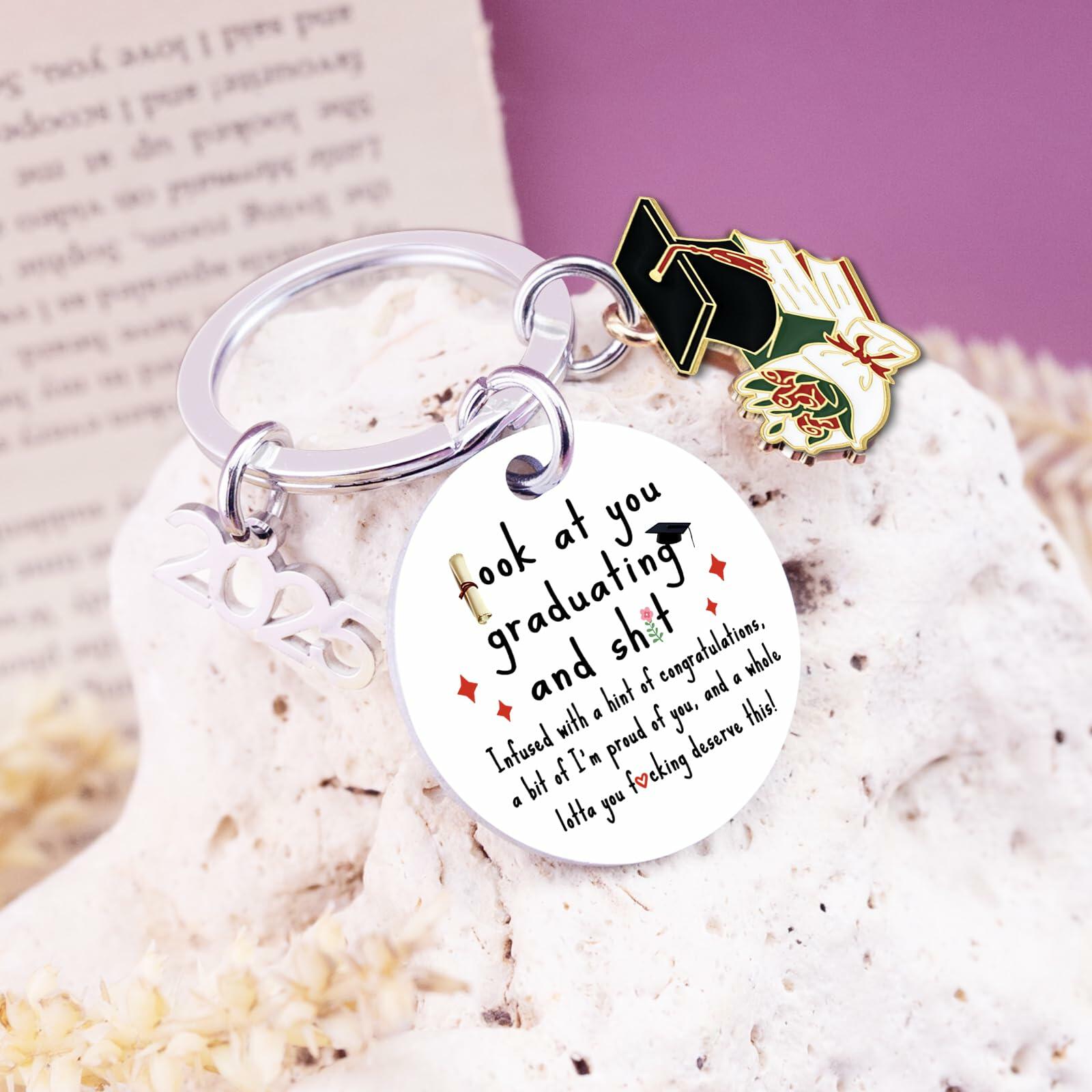 QUIHUD Graduation Gifts Class of 2025 College Masters Metal White