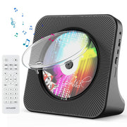 Gueray Portable Bluetooth CD Player with Speaker FM Radio LED Screen Black