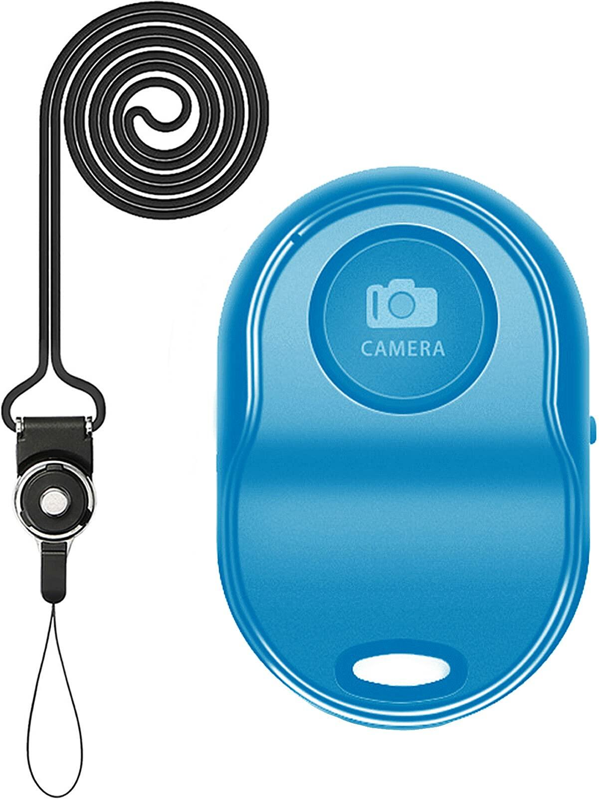 ASHUTB Bluetooth 5.0 Remote Shutter Wireless Selfie Button Blue