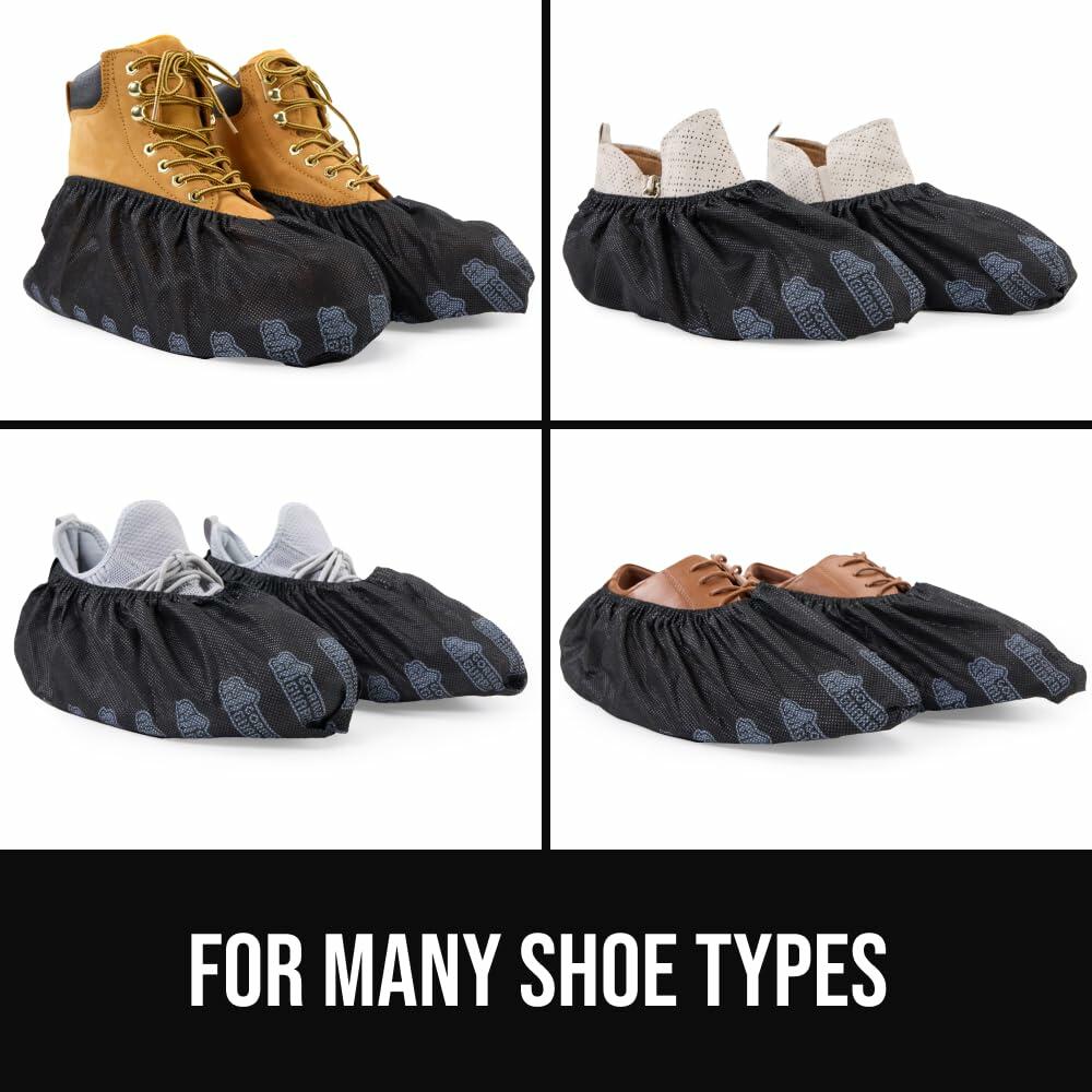 GORILLA GUARD Disposable Shoe Covers Ankle Booties Tear Resistant Black 200