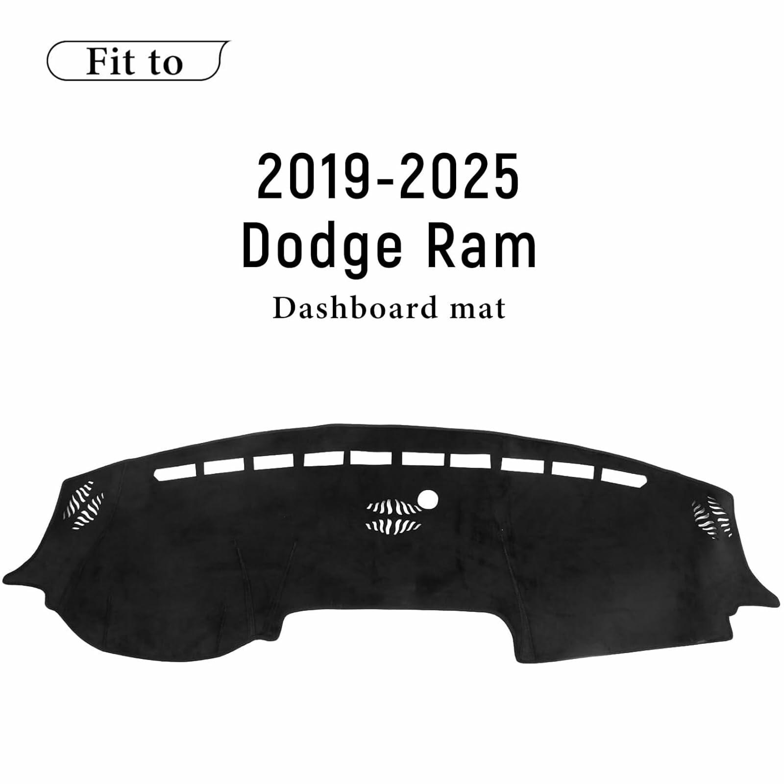 DWKJMYCP Flannel Dash Cover for Dodge Ram 1500 2500 3500 2019-2025 Black