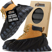 GORILLA GUARD Disposable Shoe Covers Ankle Booties Tear Resistant Black 200