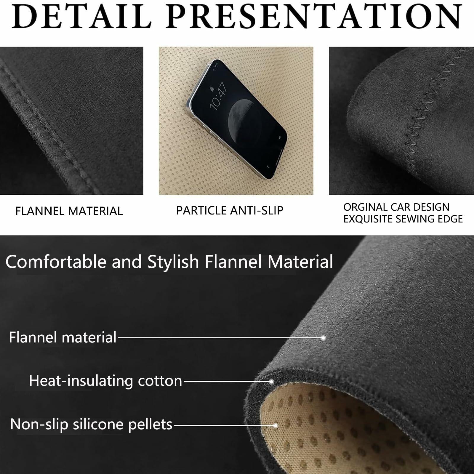DWKJMYCP Flannel Dash Cover for Dodge Ram 1500 2500 3500 2019-2025 Black