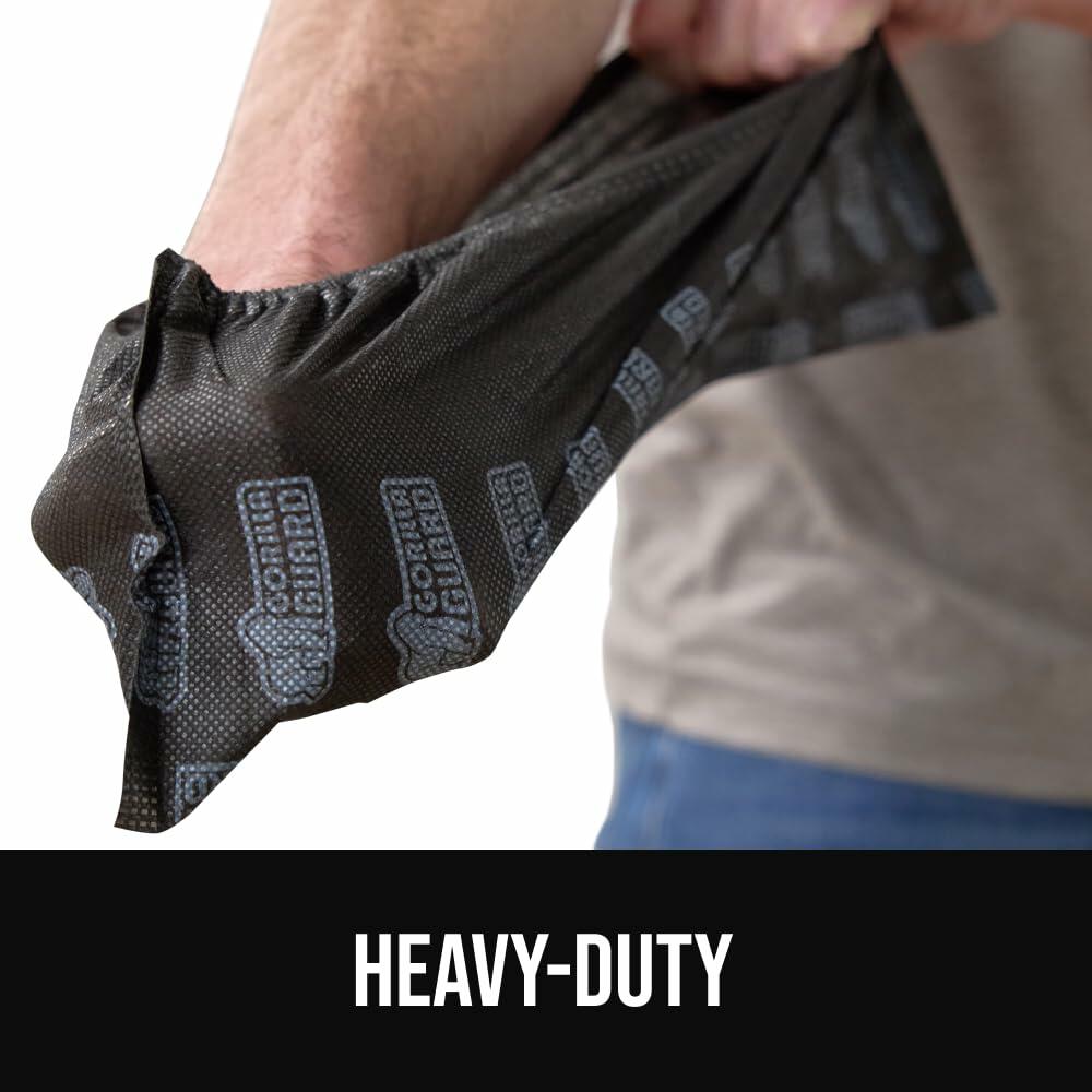 GORILLA GUARD Disposable Shoe Covers Ankle Booties Tear Resistant Black 200