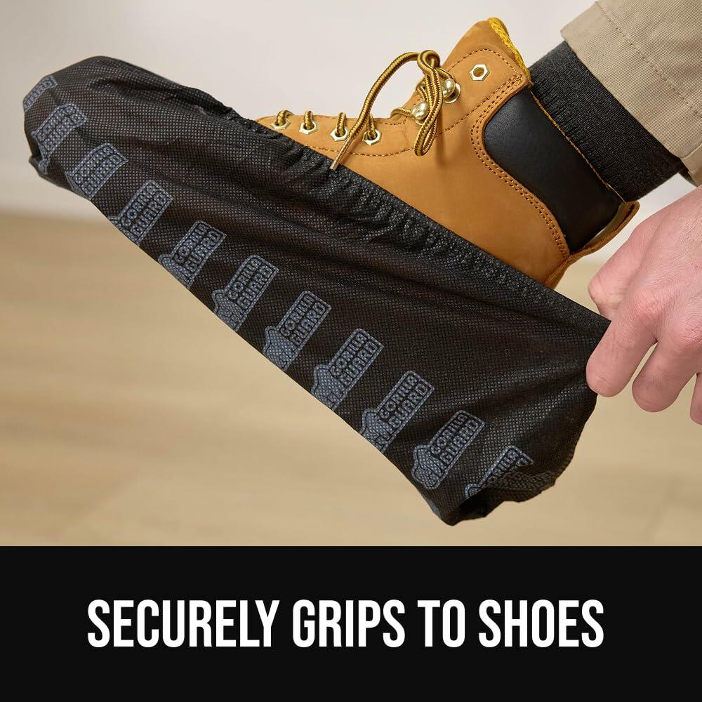 GORILLA GUARD Disposable Shoe Covers Ankle Booties Tear Resistant Black 200