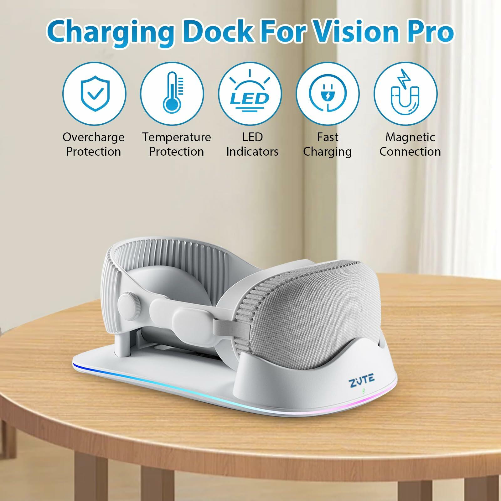 ZVTE Apple Vision Pro Magnetic Charging Dock Stand White Plastic/Metal