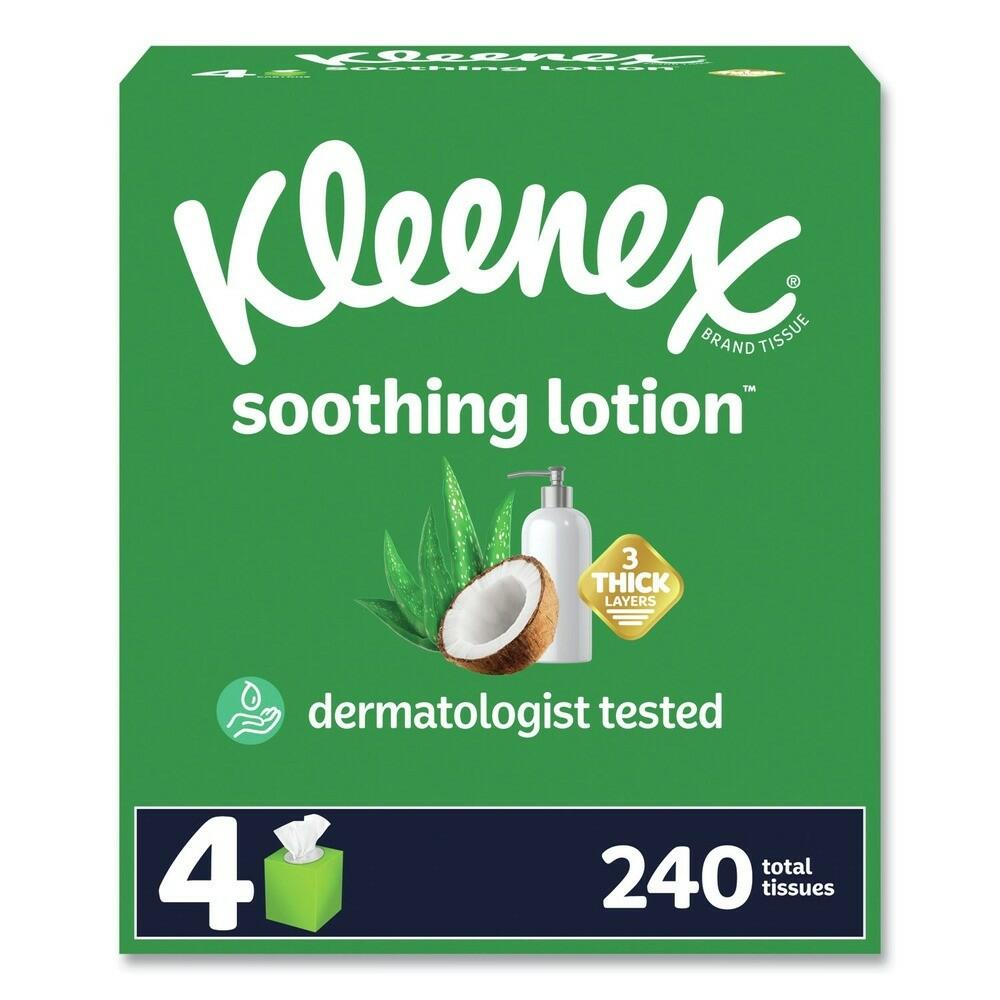 Kleenex 3-Ply Lotion Facial Tissue White 8 Count 54289