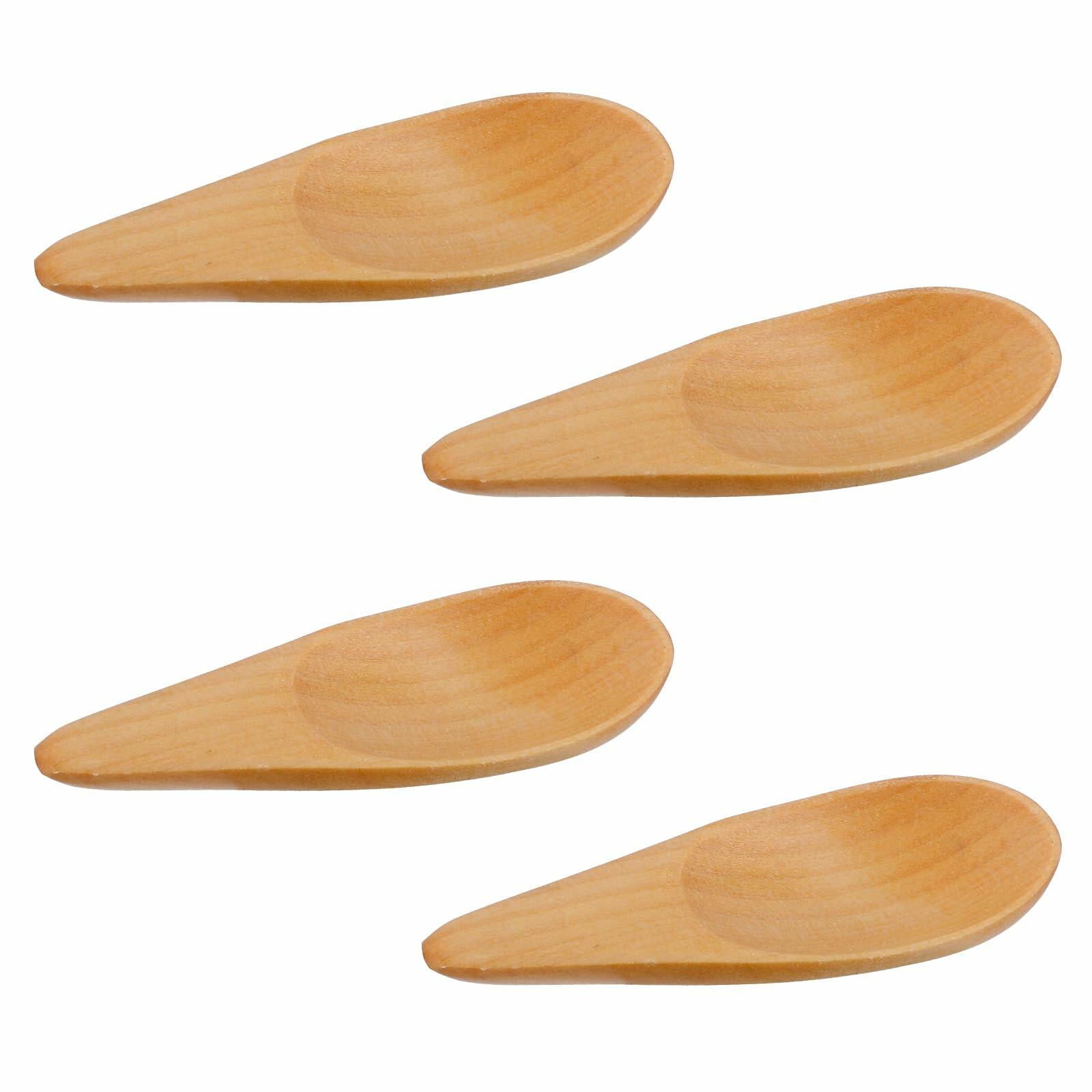Gosknor Handmade Wooden Spoons Mini Spice Teaspoons 2.76x0.98in 4pcs Wood
