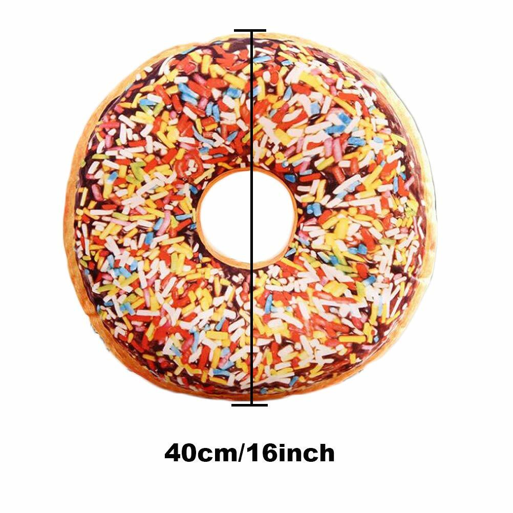Bettli Chocolate Donut Photoreal Print Throw Pillow Cushion Plush Toy 1 Count