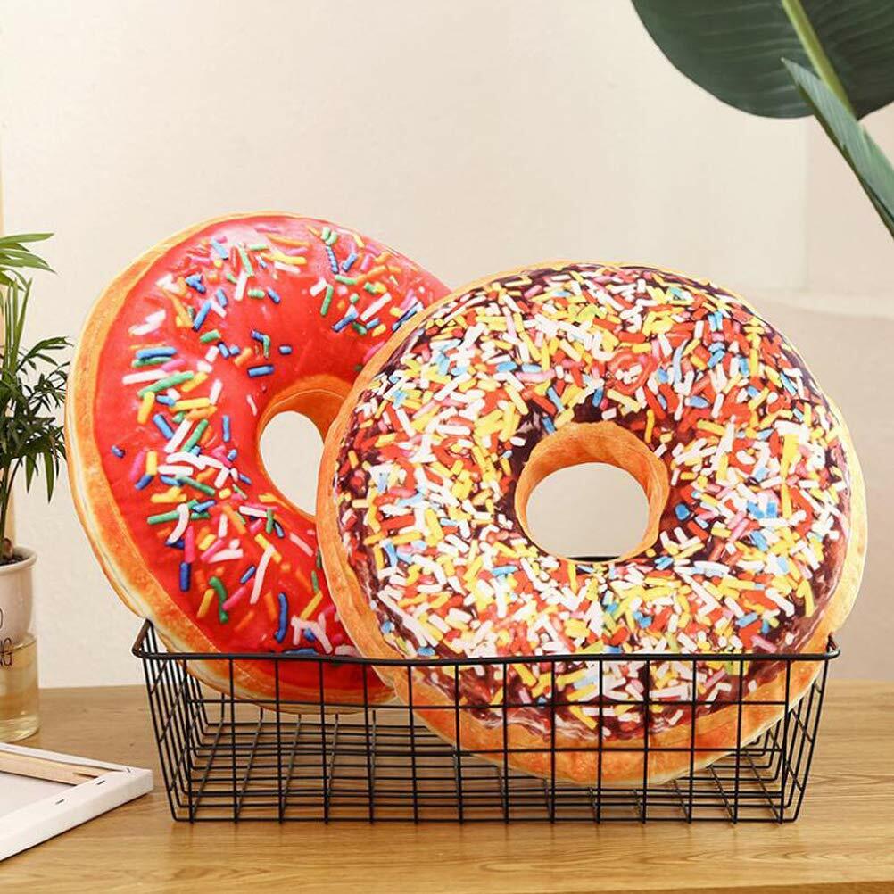 Bettli Chocolate Donut Photoreal Print Throw Pillow Cushion Plush Toy 1 Count