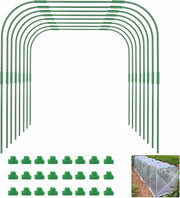 xingruyu 8 Sets 41.3x31.5in Garden Hoops Raised Bed Grow Tunnel Green 24 Clips