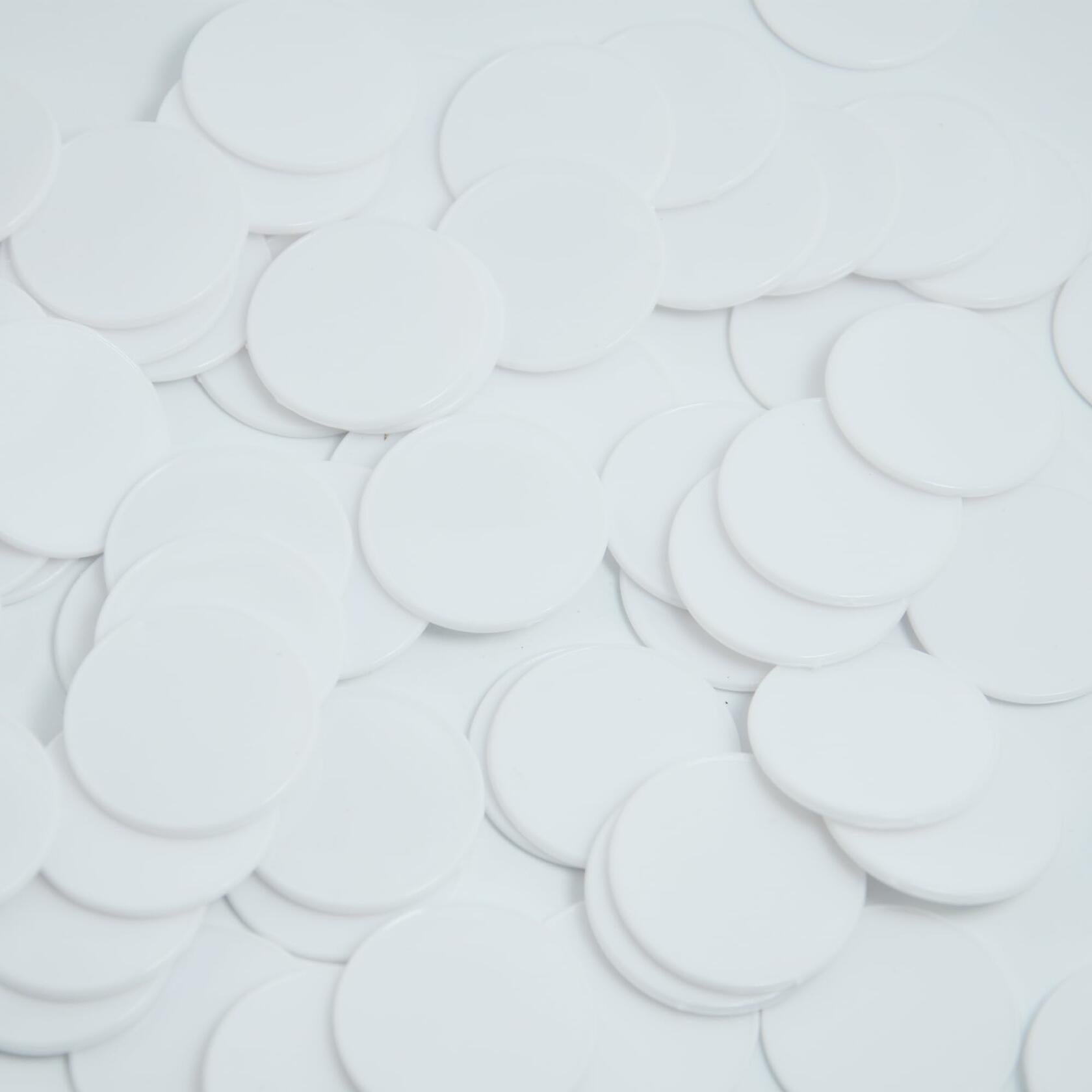 Smartdealspro 100pcs 32mm Opaque Plastic Learning Counters White