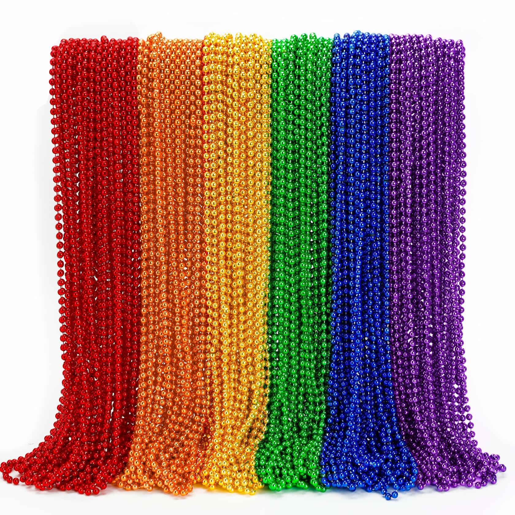 EOBOH LGBTQ Pride Beads Necklace Accessories 100PCS Metallic Colors Bulk