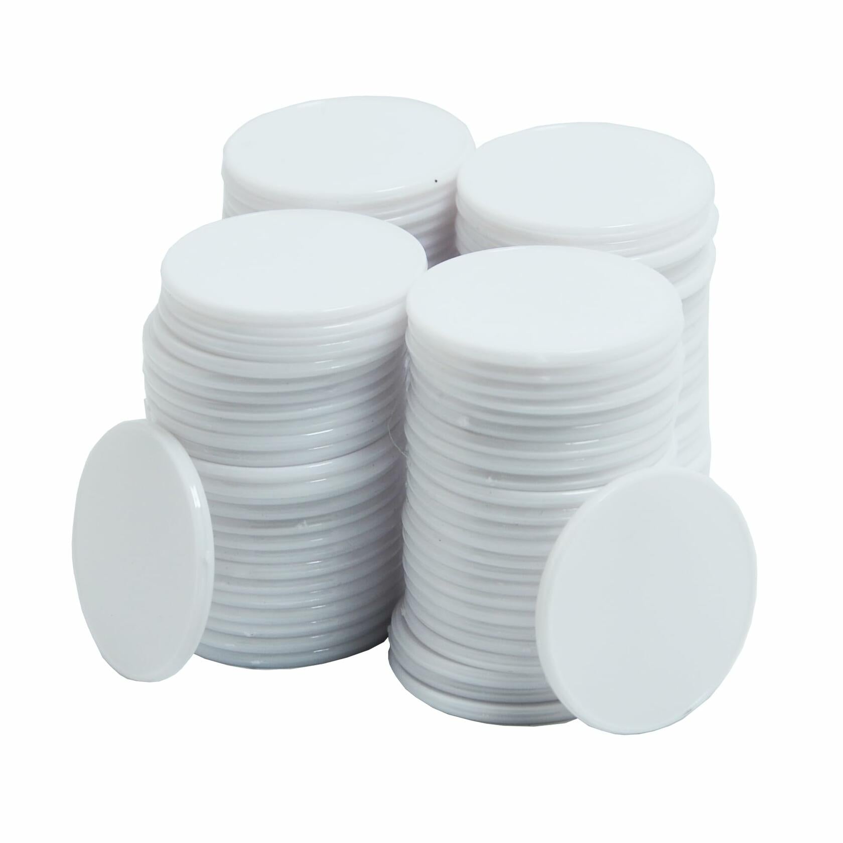 Smartdealspro 100pcs 32mm Opaque Plastic Learning Counters White
