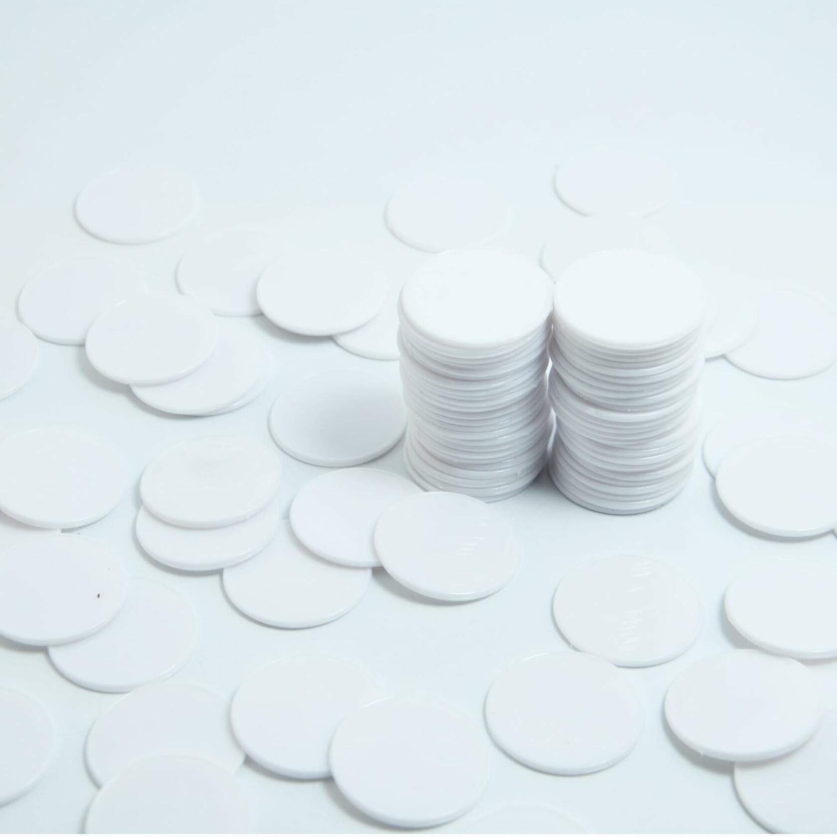 Smartdealspro 100pcs 32mm Opaque Plastic Learning Counters White