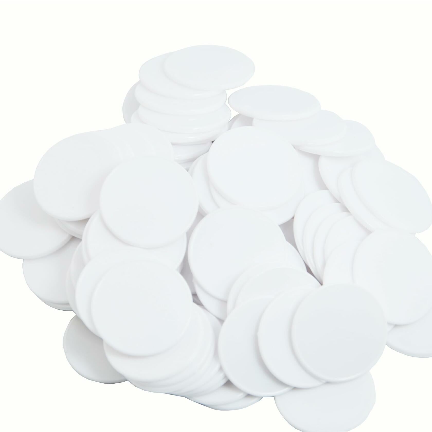 Smartdealspro 100pcs 32mm Opaque Plastic Learning Counters White