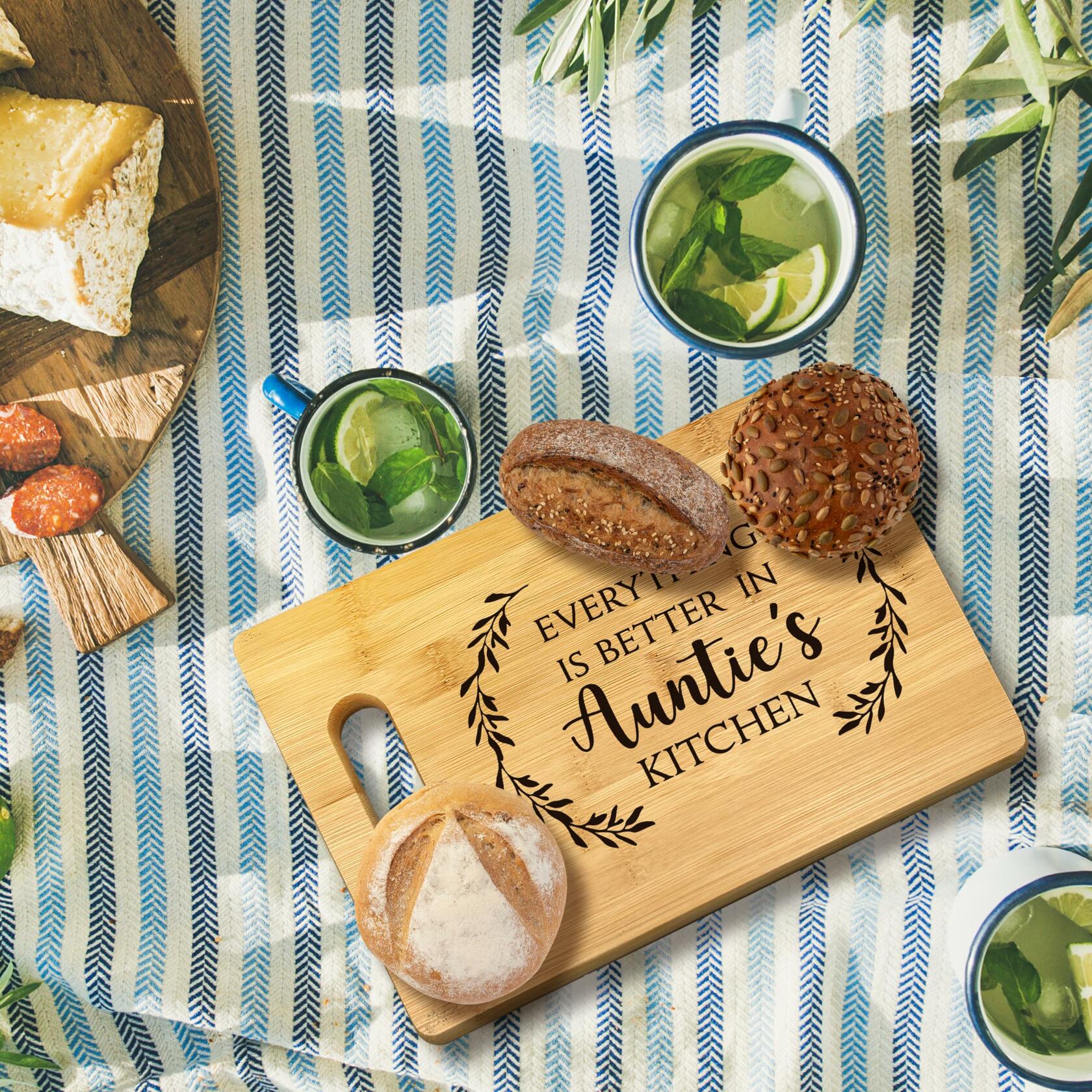 FONDCANYON Bamboo Cutting Board Kitchen Decor Brown Aunt Gift