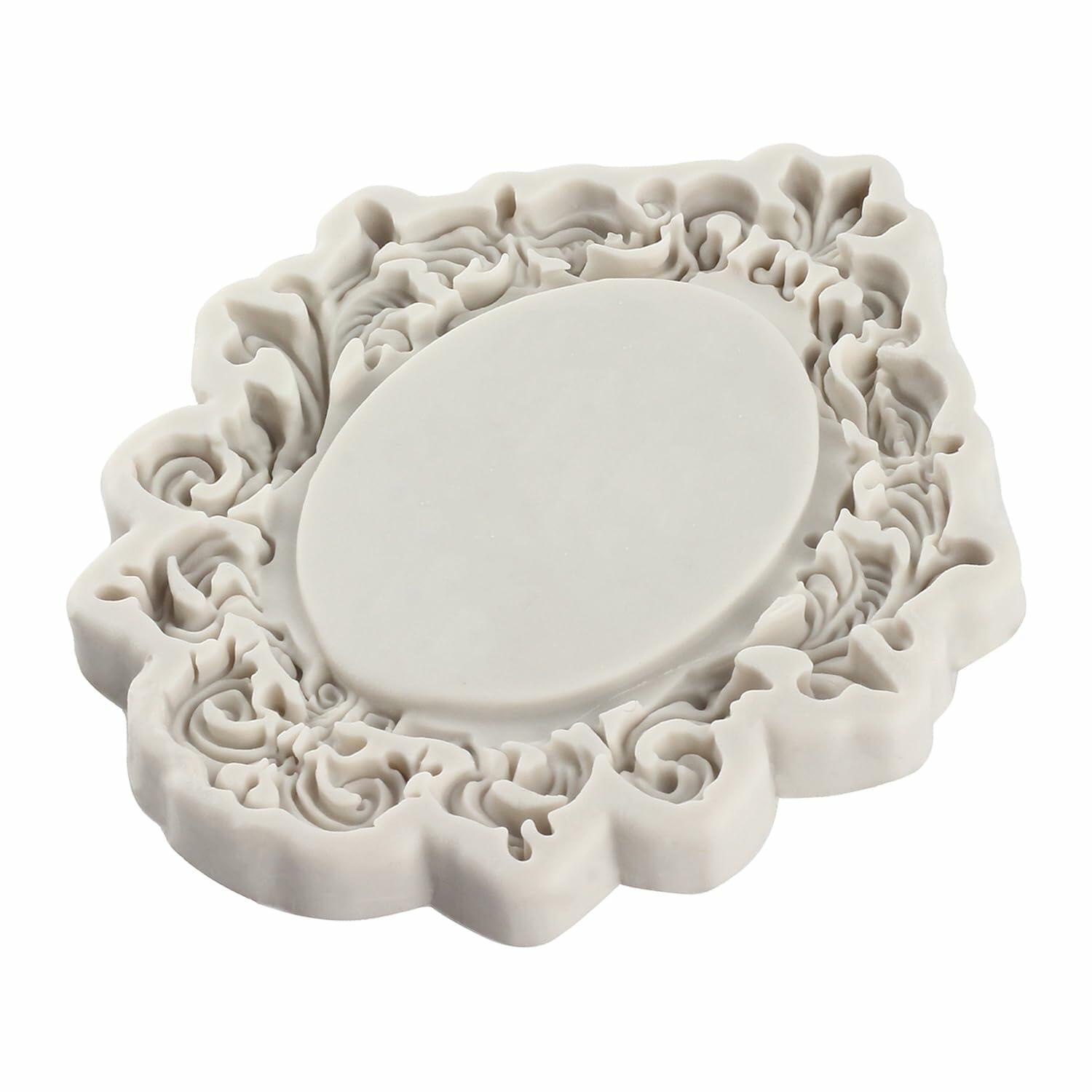 CANYANGMOLD Baroque Photo Frame Silicone Mold Gray 0.39x3.18x2.87in 1 Pc