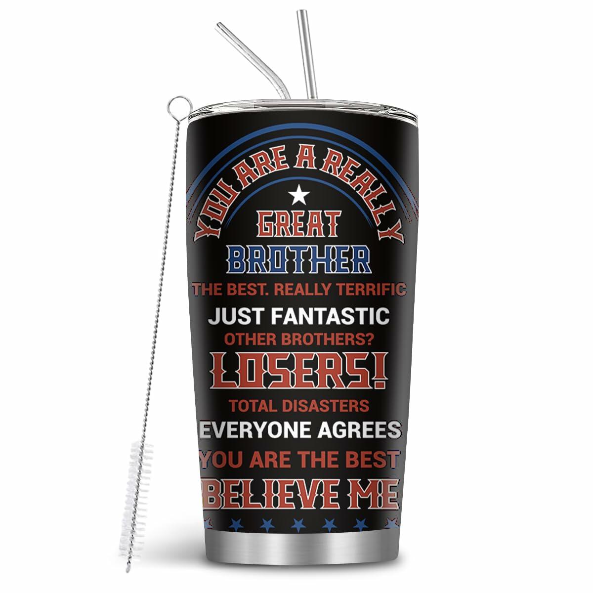 MoYueno 20 Oz Stainless Steel Dad Tumbler with Brush & Straw, 1 PCS Dad 1