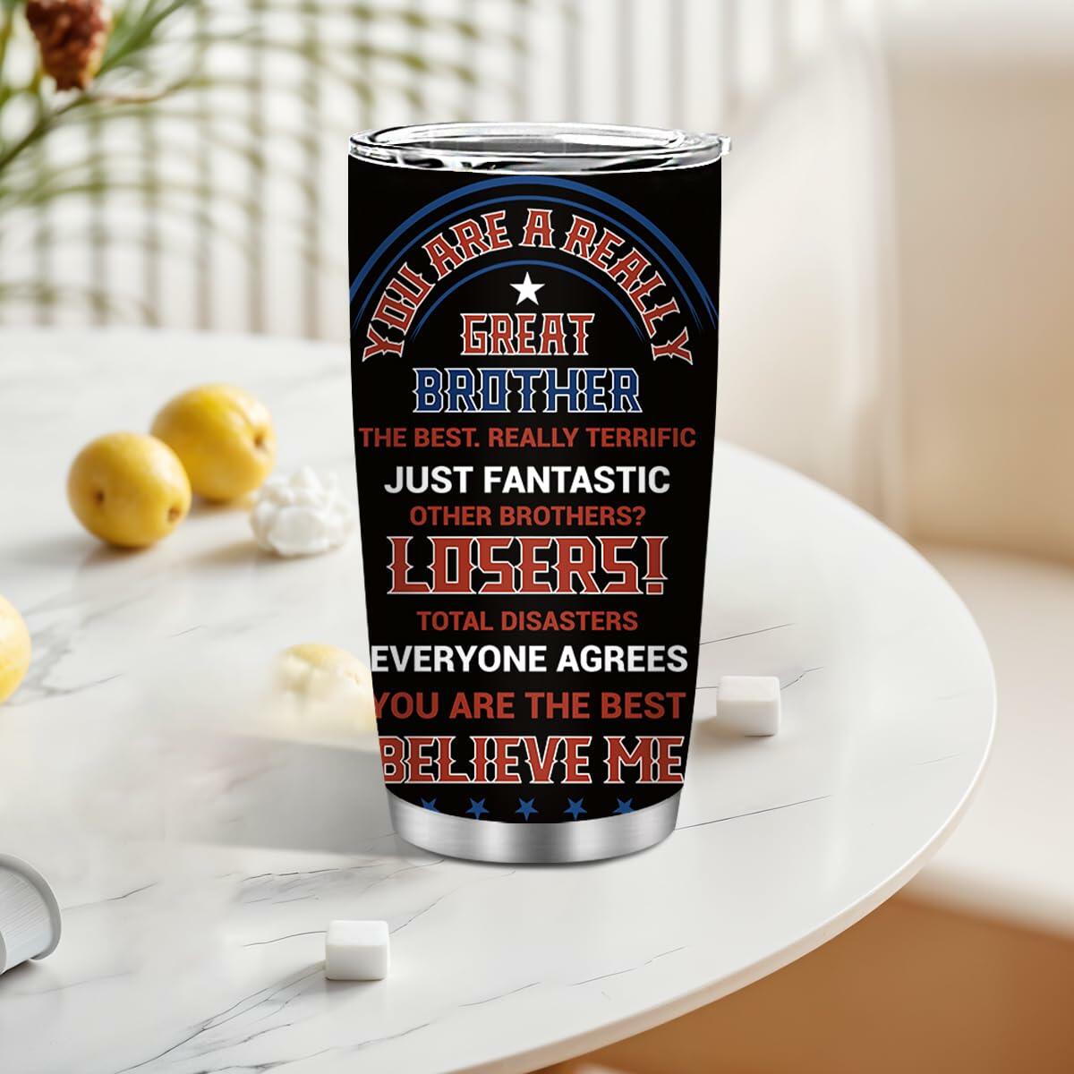 MoYueno 20 Oz Stainless Steel Dad Tumbler with Brush & Straw, 1 PCS Dad 1