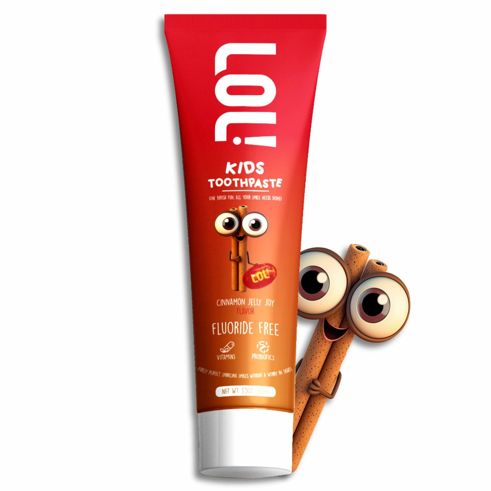 Fawelo LOL Kids Toothpaste Fluoride Free Nano Hydroxyapatite 3.5oz Blueberry