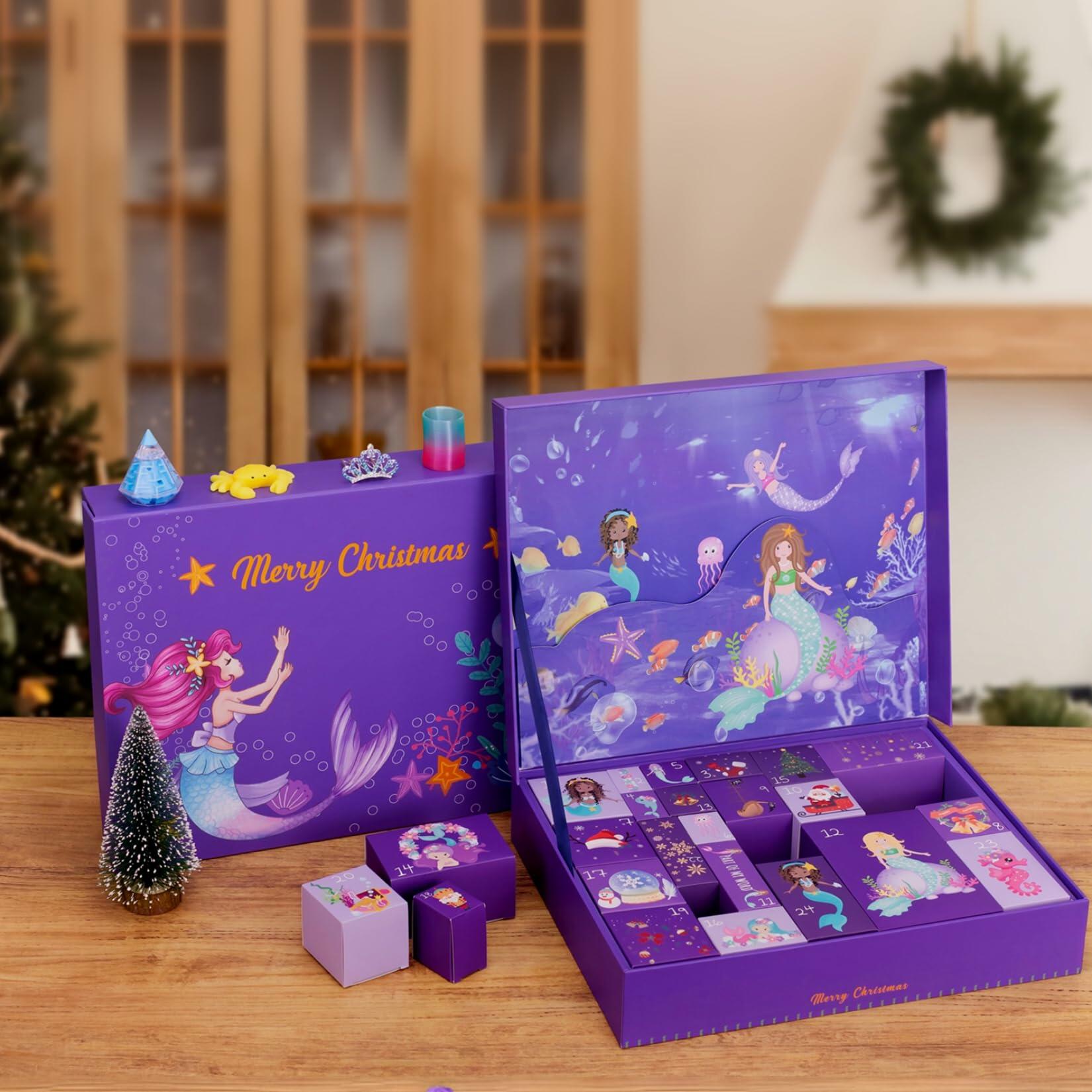 VENUSFIT Advent Calendar 2025 Girls 24 Days Christmas Mermaid Gift Box