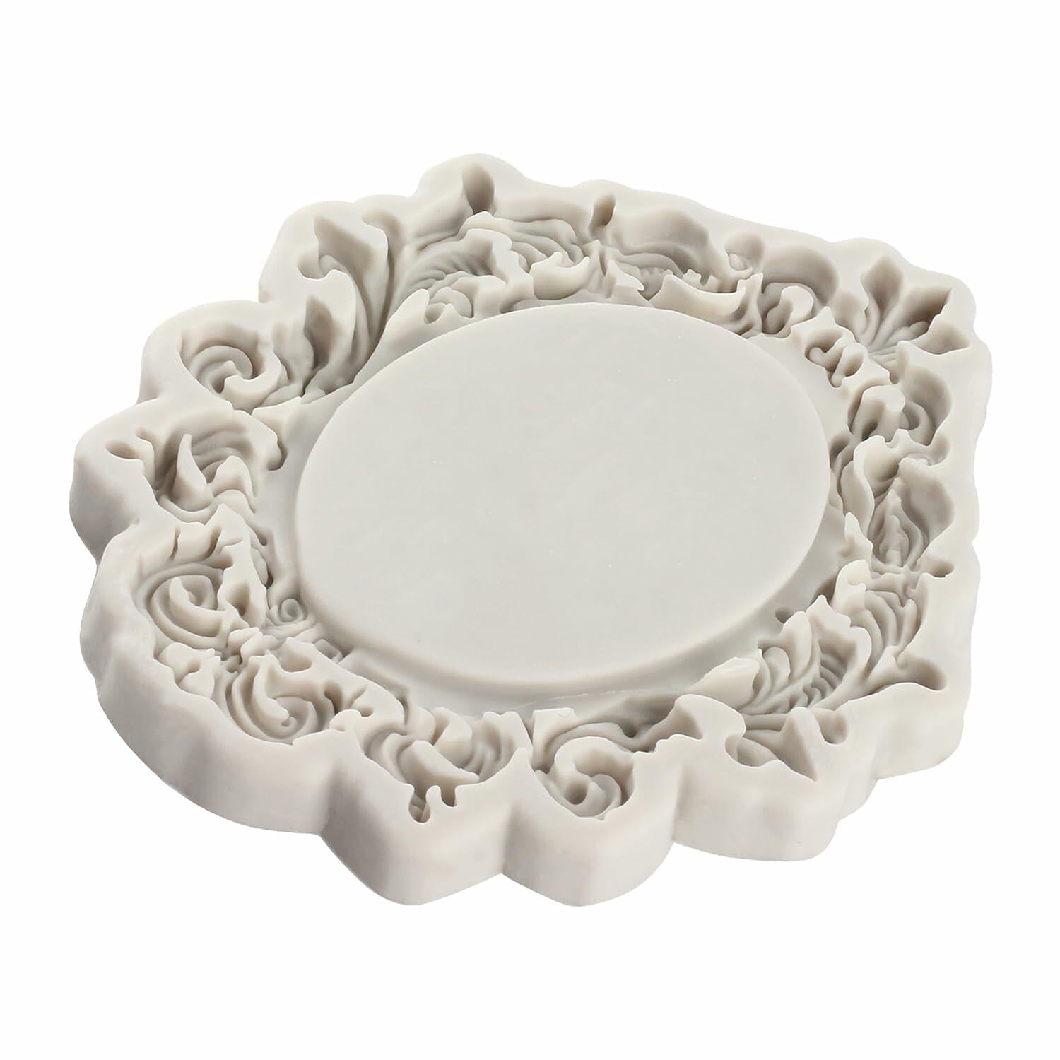 CANYANGMOLD Baroque Photo Frame Silicone Mold Gray 0.39x3.18x2.87in 1 Pc
