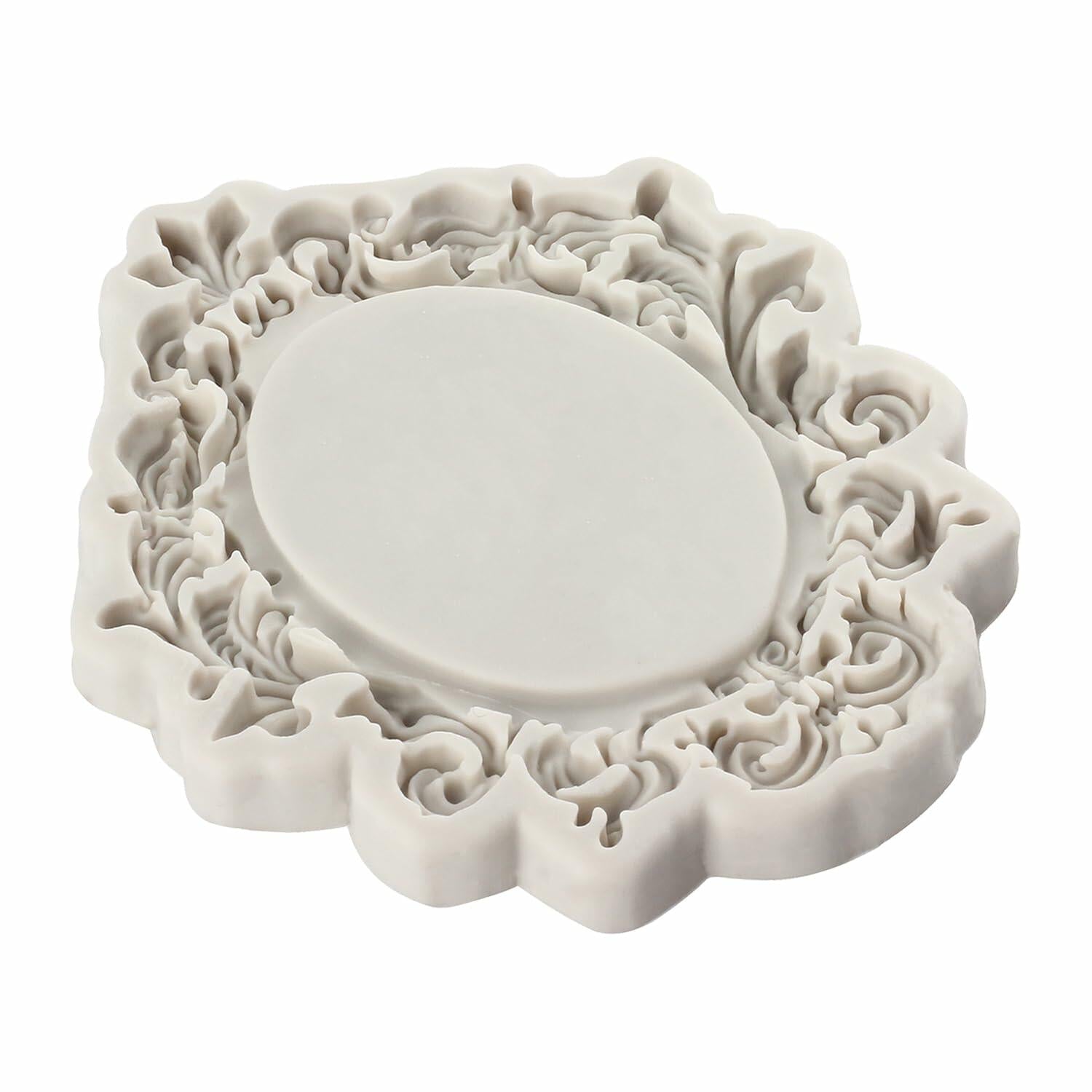 CANYANGMOLD Baroque Photo Frame Silicone Mold Gray 0.39x3.18x2.87in 1 Pc