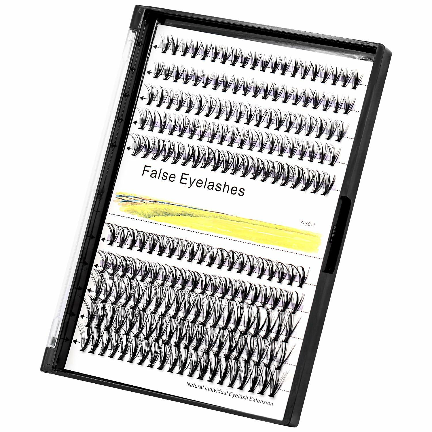 Hannahool Large Tray 200Pcs 0.07mm Mixed 9-11-13-15mm 3D Volume Eyelashes