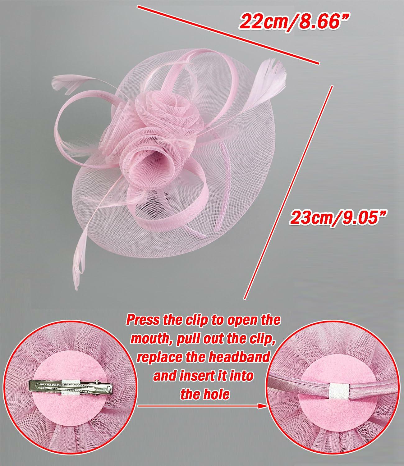 Unpifolov Fascinators Flower Mesh Feathers Headband White Floral Womens