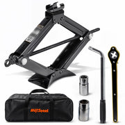 AV Steel 1.5 Ton Car Scissor Jack Kit Black Matte Alloy Steel Portable Lift